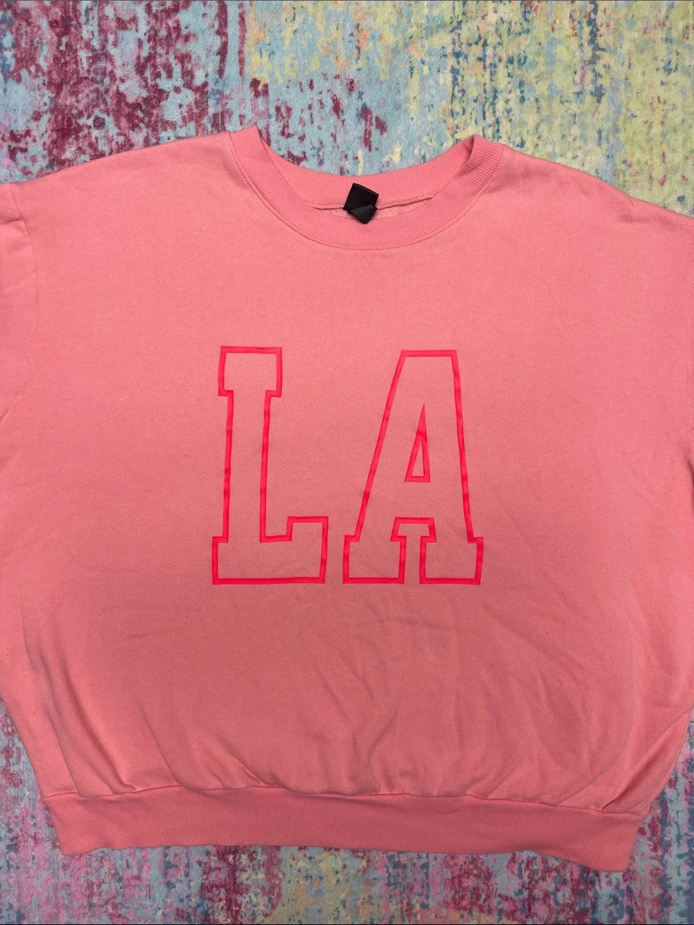 wild fable Pink Ribbed Crewneck Sweatshirt - Picture 3 of 7